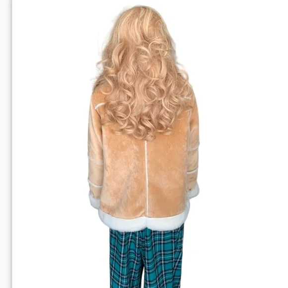 LANDSEND Womens Petite Faux Sheepskin Shearling Warm Winter Fleece Moto Jacket - Picture 3 of 11